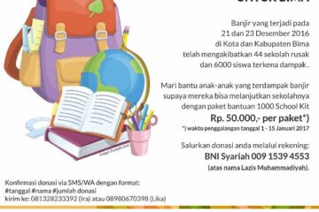 Peduli Banjir Bima, Nasyiatul Aisyiyah dan LazisMu Gulirkan Gerakan 1.000 School Kit untuk Bima